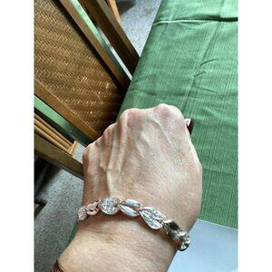 vintage napier bracelet Silver Plate Leaf Bracelet